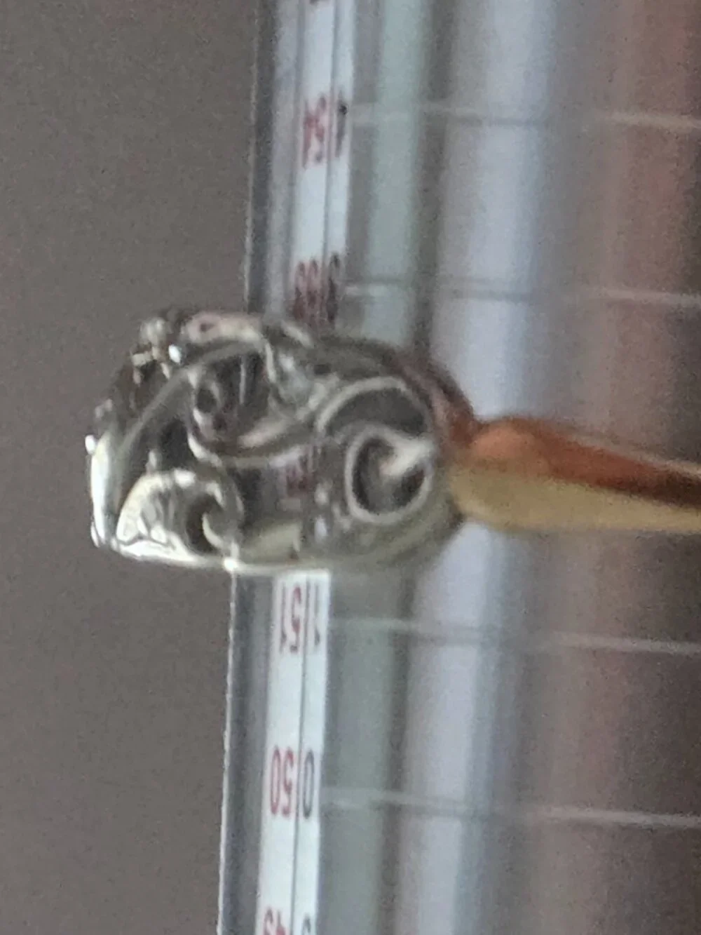 Vintage Two-Tone Yellow & White Gold Scroll Filigree Diamond Ring - Size 6